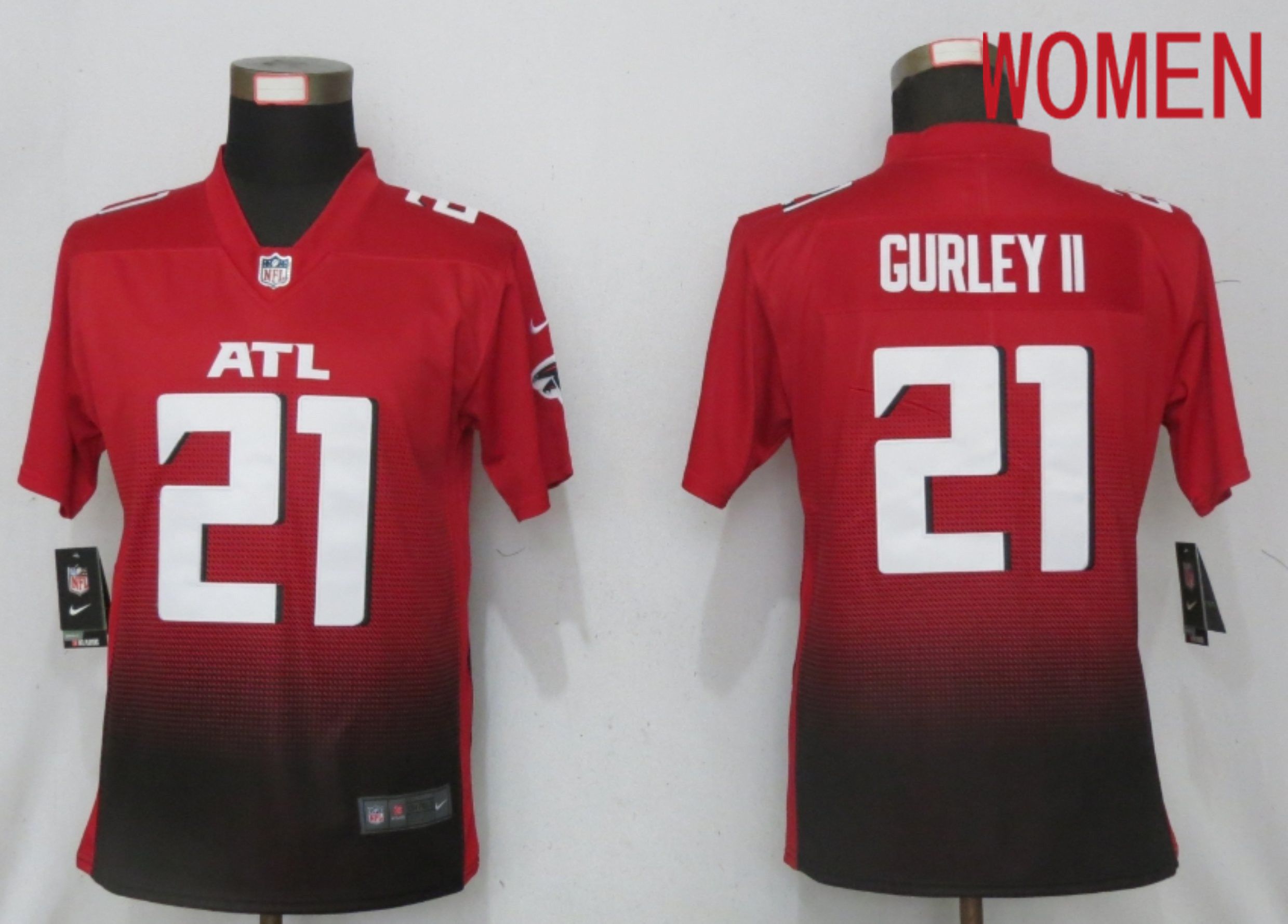 Women Atlanta Falcons #21 Gurley II Red 2nd Alternate Elite Playe Nike NFL Jersey